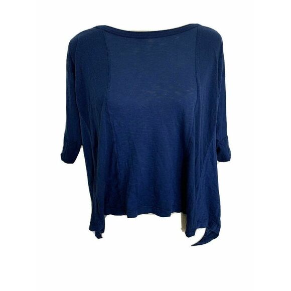 Splendid Womens Solid Navy Blue Oversized Short Sleeve Top T Shirt Xs - Picture 1 of 7